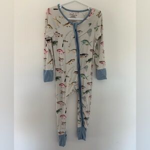 Caden Lane gone Fishing zip up bamboo romper